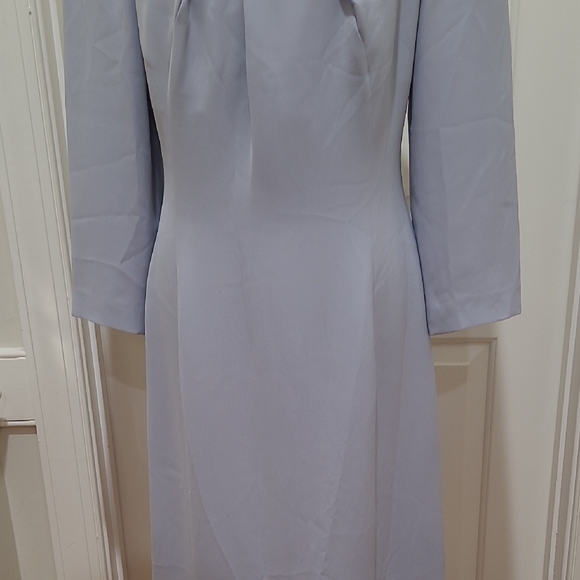 Giorgio Armani Pale Blue Long-Sleeve Midi Dress - Picture 7 of 9